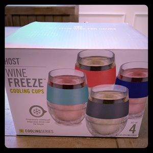 4 Multi-colored Host Wine Freeze Cooling Cups